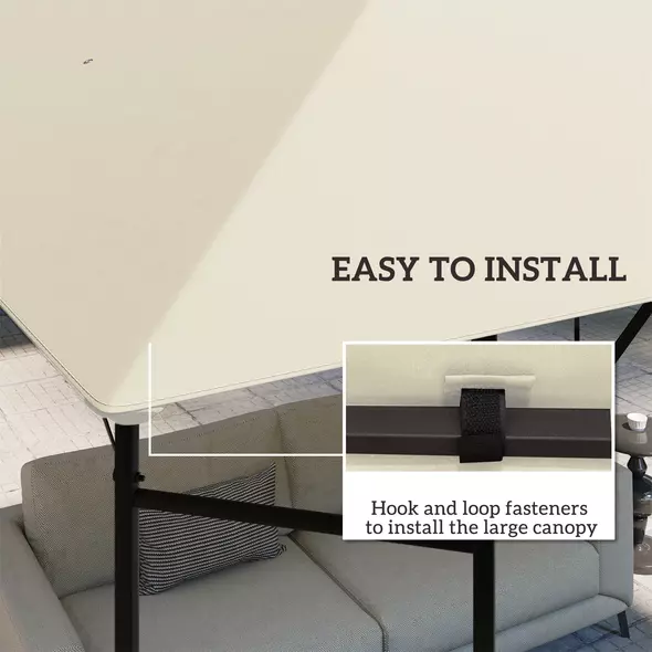 Outsunny 3 x 3(m) Gazebo Canopy Replacement, for 01-0867 - Cream - 5