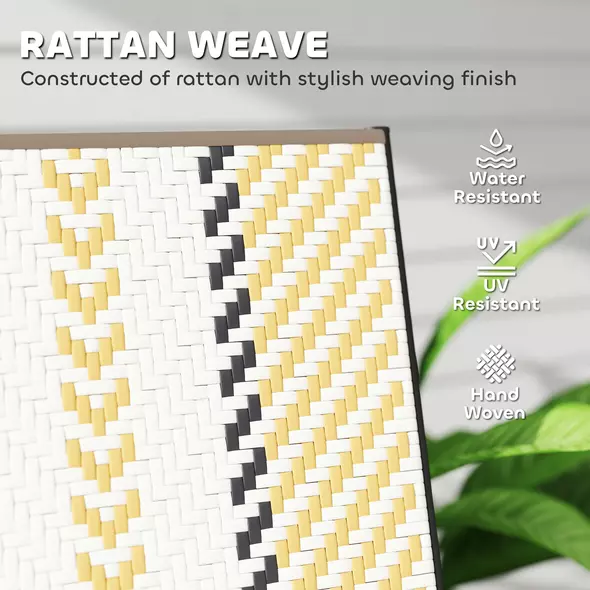 Outsunny Set of Two Rattan Reclining Garden Chairs - Multicolour - 6