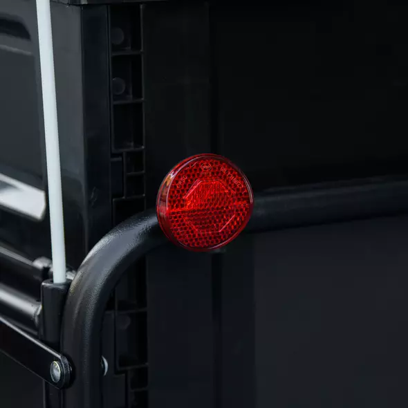 HOMCOM Steel Trailer for Bike, Bicycle Cargo Trailer with 65L Foldable Storage Box and Safe Reflectors, Max Load 40KG, Black - 9