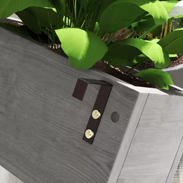 Outsunny Wall-mounted Wooden Garden Planters with Trellis, Drainage Holes and 3 Planter Boxes for Patio, Grey - 9