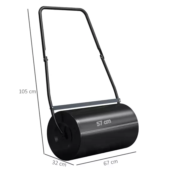 DURHAND Heavy Duty Garden Lawn Roller Push Tow Water Sand Filled 46L Equipment Manual Push Rolling Drum - 3