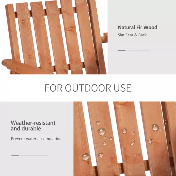 Outsunny 2-Seater Fir Wood Bench w/ Centre Table - 7