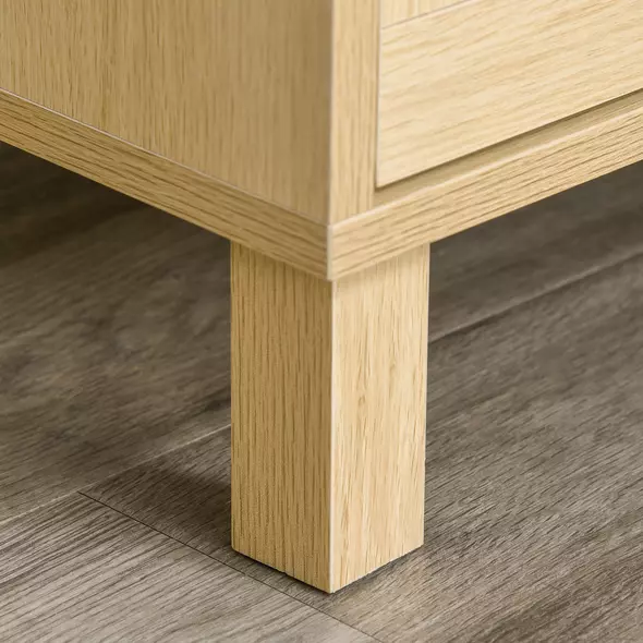 HOMCOM Rattan Bedroom Chest of Drawers, 3 Drawers Storage Unit, Boho Dresser for Living Room, Hallway, Natural - 9