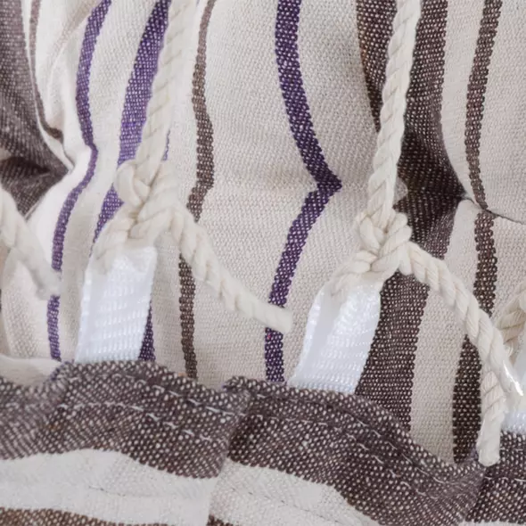 Outsunny Outdoor Hanging Rope Chair with Soft Padded Seat & Backrest, Garden Hammock Chair with Wooden Support Bar Cotton Cloth, Portable Garden Chair for Patio & Tree, Brown - 9