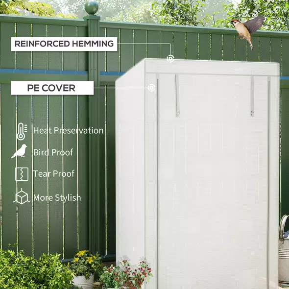 Outsunny Four-Tier Mini Greenhouse - Grey/White - 4