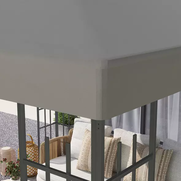 Outsunny 3 x 3(m) Gazebo Frame Replacement - Grey - 8