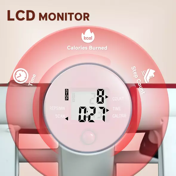 SPORTNOW Mini Stepper Machine, with LCD Monitor, Non-Slip Pedals, Grey - 4