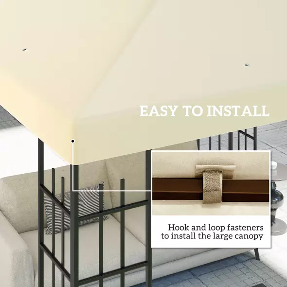 Outsunny 3 x 3(m) Gazebo Frame Replacement - Cream - 5