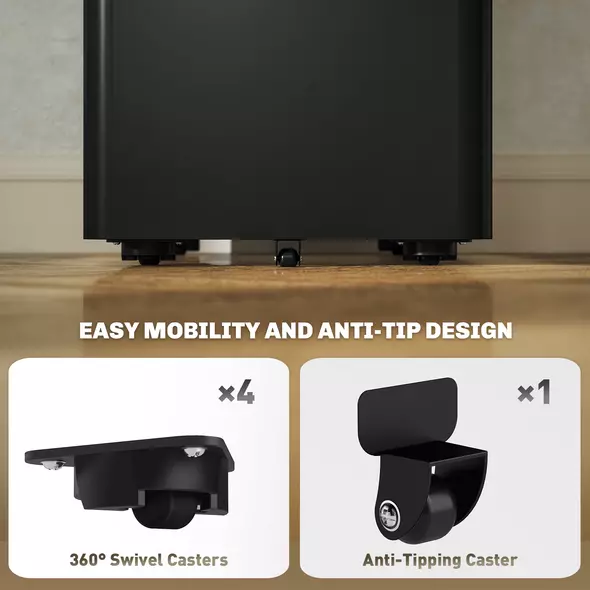 Vinsetto 3-Drawer Steel Filing Cabinet with Lock - Black - 7