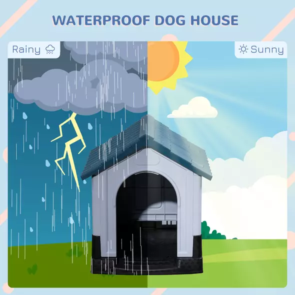 PawHut Outside Dog Kennel House, for Miniature Dogs, 64.5 x 57 x 66cm - 6