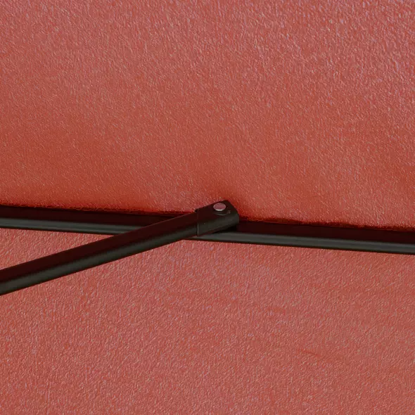 Outsunny 2.7m Patio Parasol Garden Umbrellas Outdoor Sun Shade Table Umbrella with Tilt, Crank, 8 Ribs, Ruffles, Wine Red - 8