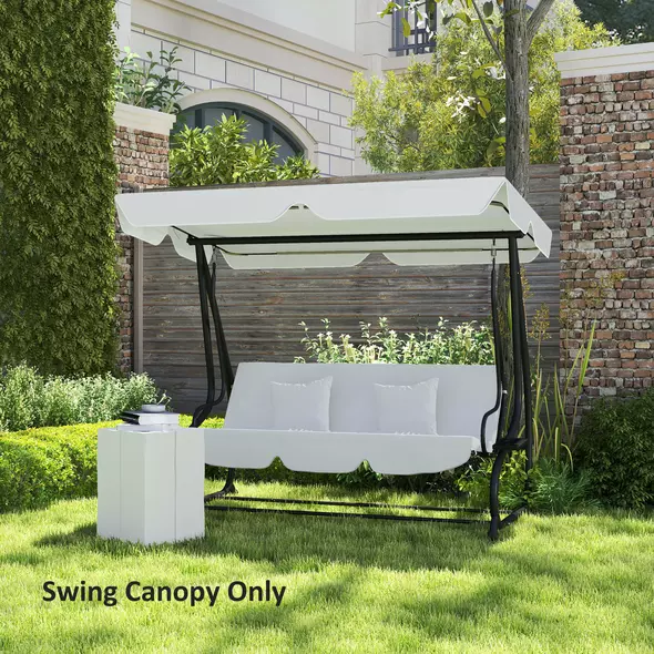 Outsunny 145 x 200Wcm Swing Chair Canopy Replacement - Light Grey - 6