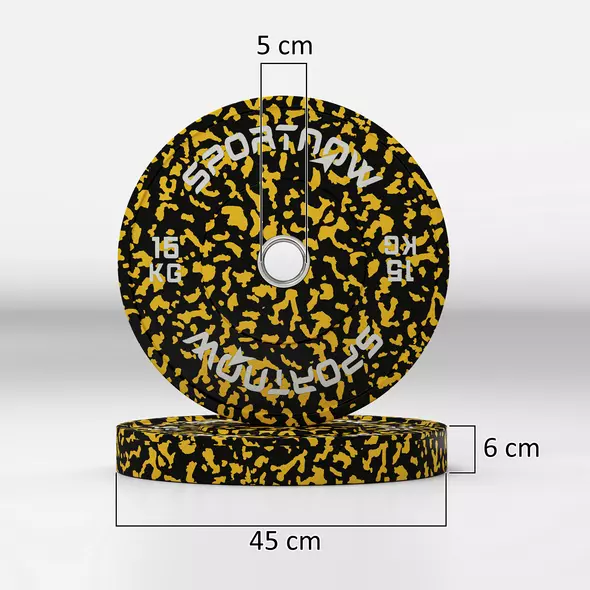 SPORTNOW Olympic Weight Plates with 5cm Holes, for Weight Lifting, 2 x 15KG - 3