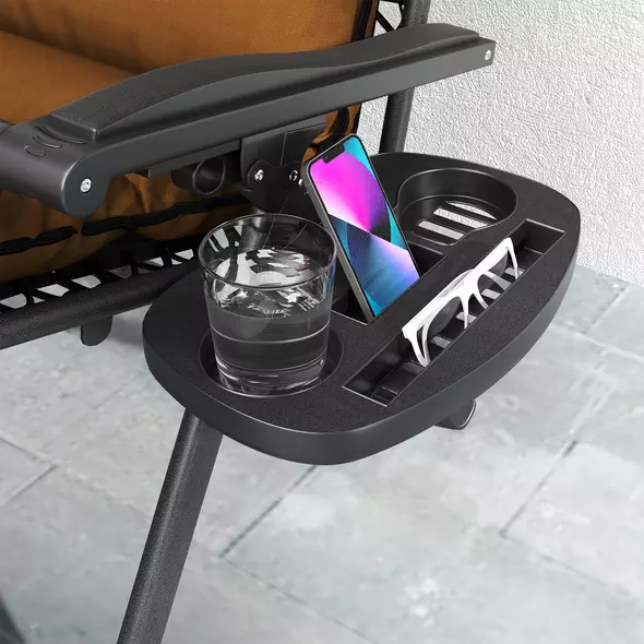 Outsunny Set of Two Reclining Sun Loungers, with Cushion - Brown - 8