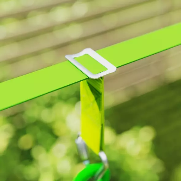 AIYAPLAY 7-Piece Kids Zip Line Kit for Garden, 10m Kids Slackline Kit with Wooden Monkey Bars, Metal Rings, Gripping Balls, Green - 9