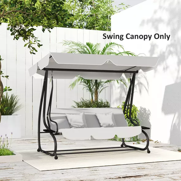 Outsunny 145 x 200Wcm Swing Chair Canopy Replacement - Light Grey - 7