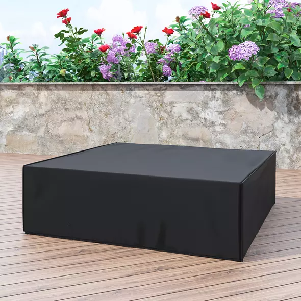 Outsunny Large Patio Garden Furniture Set Cover 600D Oxford Square Waterproof, 230 x 230 x 70 cm, Black - 8