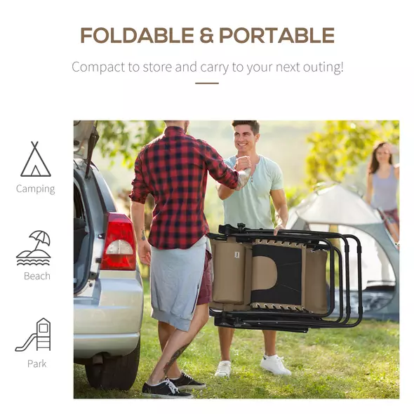 Outsunny Zero Gravity Lounger Chair, Folding Reclining Patio Chair with Shade Cover, Padded Seat, Cup Holder, Soft Cushion and Headrest for Poolside, Camping, Coffee - 7