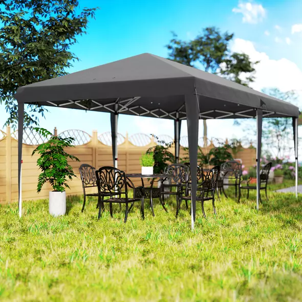 Outsunny 6 x 3 m Pop-Up Steel Frame Gazebo Grey - 9