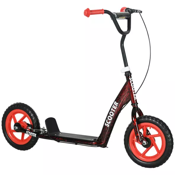 AIYAPLAY Kids Scooter with Adjustable Handlebar, Children's Kick Scooter with Non-slip Footplate, Rear Brake, Kickstand, Red - 1