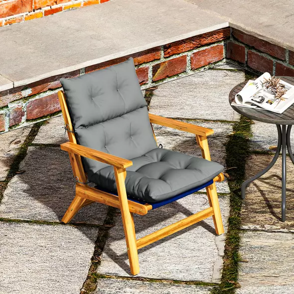 Outsunny 115 x 56cm Rocking Chair Padded Seat Cushion - Light Grey - 8