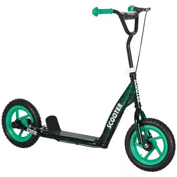 AIYAPLAY Kids Scooter with Adjustable Handlebar, Children's Kick Scooter with Non-slip Footplate, Rear Brake, Kickstand, Green - 1