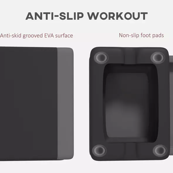 SPORTNOW Adjustable Fitness Stepper, with Non-Slip Surface, for Home, Gym, Office Workout, Grey - 5