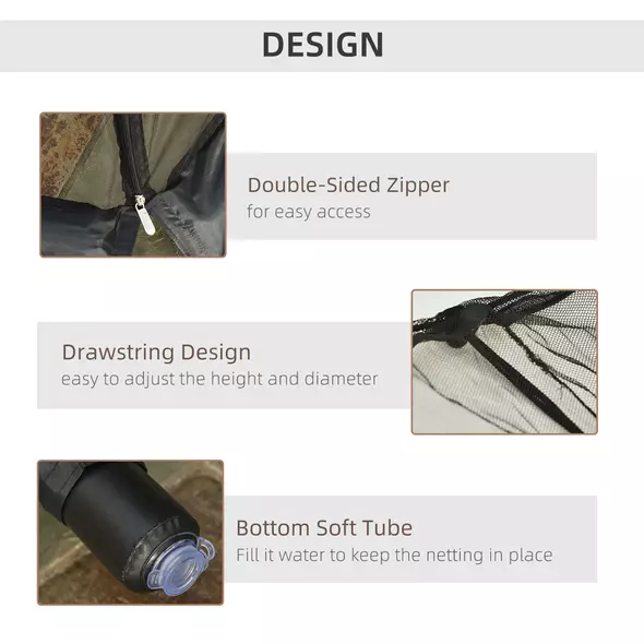 Outsunny 2.3m Umbrella Table Screen Outdoor Patio Cover Mosquito Insect Net Zipped Door - 4