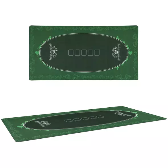 SPORTNOW Professional Poker Mat, Six-Player Water-resistant Poker Table with Felt Surface, Carry Bag, Green - 1