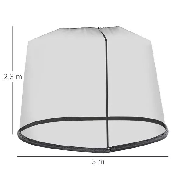Outsunny 2.3m Umbrella Table Screen Outdoor Patio Cover Mosquito Insect Net Zipped Door - 3