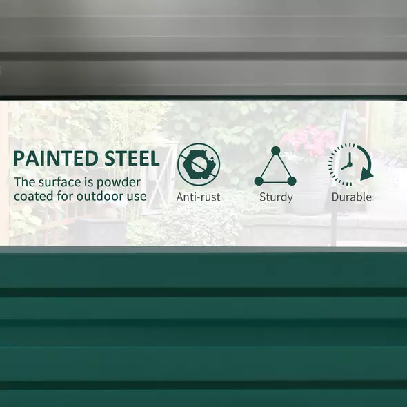 Outsunny Raised Beds for Garden, Galvanized Outdoor Planters, for Herbs and Vegetables, Use for Patio, Backyard, Balcony, Green - 4