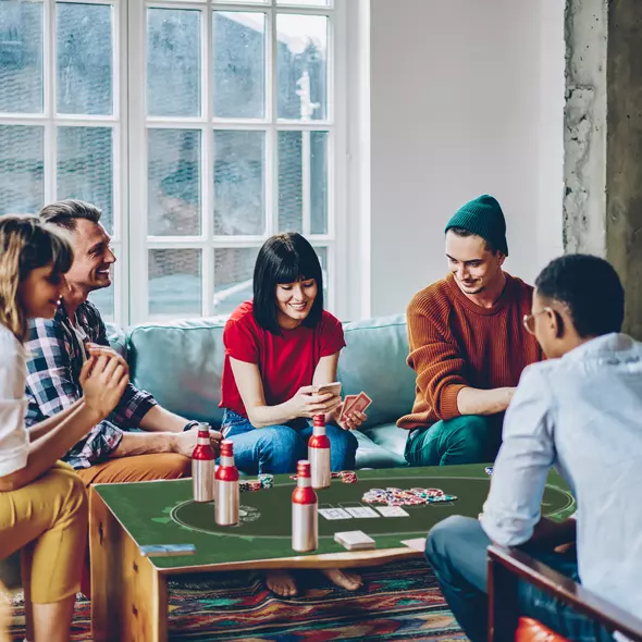 SPORTNOW Professional Poker Mat, Six-Player Water-resistant Poker Table with Felt Surface, Carry Bag, Green - 2