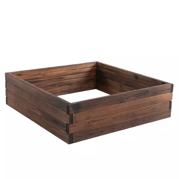 Outsunny 128L Wooden Raised Beds for Garden Planter Grow Containers For Outdoor Patio Plant Flower Vegetable 80L x 80W x 22.5H cm - 8