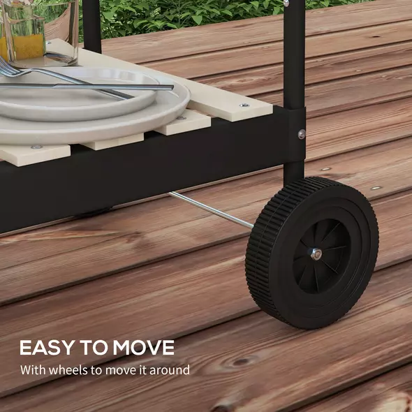 Outsunny Charcoal BBQ, with Five Position Grill Grate - Red - 8