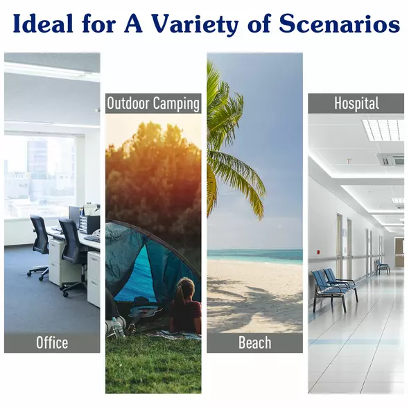 Outsunny Single Person Camping Bed Folding Cot Outdoor Patio Portable Military Sleeping Bed Travel Guest Leisure Fishing with Side Pocket and Carry Bag - Blue - 7