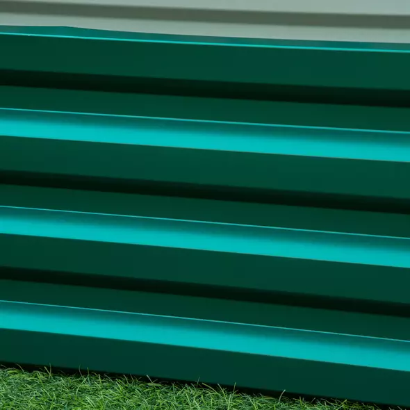 Outsunny Raised Beds for Garden, Galvanized Outdoor Planters, for Herbs and Vegetables, Use for Patio, Backyard, Balcony, Green - 8