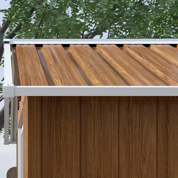 Outsunny 6.5 x 3.5ft Metal Garden Storage Shed - Brown Wood Effect - 9