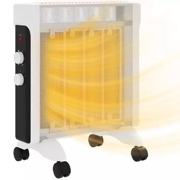 HOMCOM 2kW Electric Heater, 10-45℃ Temperature - White - 1