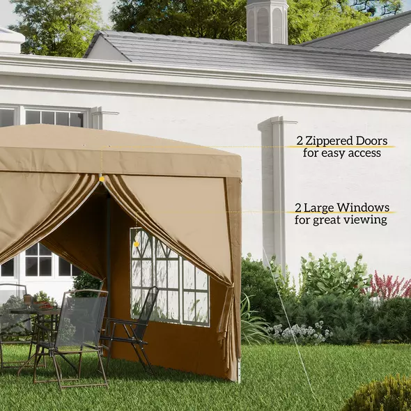 Outsunny 3 x 3(m) Pop Up Gazebo - Khaki - 7