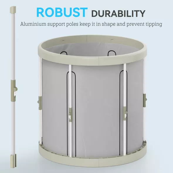 SPORTNOW 210L Outdoor Ice Bath Tub, with Lid, Cover, Carry Bag, Black - 4