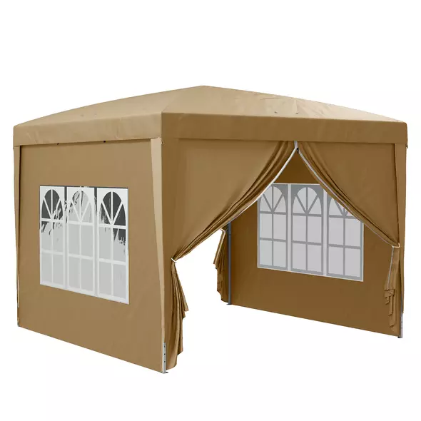 Outsunny 3 x 3(m) Pop Up Gazebo - Khaki - 1