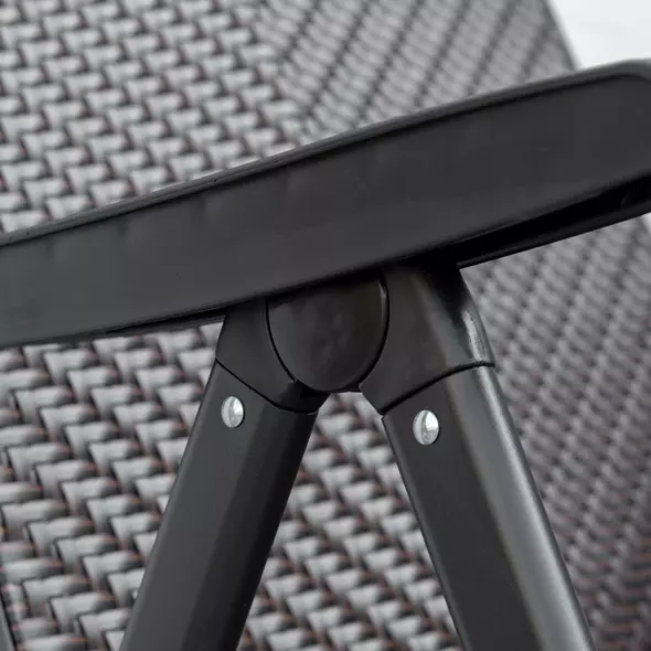 Outsunny Set of Two Folding Garden Chairs, with Seven-Position Adjustable Backs - Brown - 9