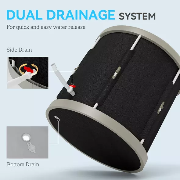 SPORTNOW 210L Outdoor Ice Bath Tub, with Lid, Cover, Carry Bag, Black - 7