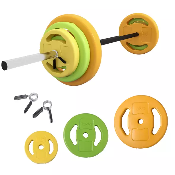 HOMCOM 20kg Barbell Weights Set, Adjustable Weights with Non-slip Handle, for Women and Men Home Gym Exercise Weight Strength Training - 1