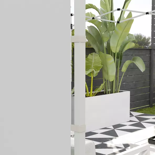 Outsunny Gazebo Side Panels, 2 Pack Sides Replacement, for 3x3(m) or 3x6m Pop Up Gazebo, with Windows and Doors, White - 9