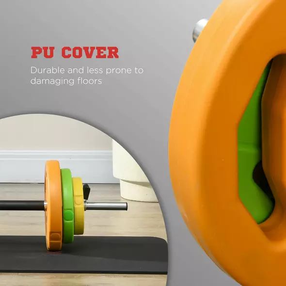 HOMCOM 20kg Barbell Weights Set, Adjustable Weights with Non-slip Handle, for Women and Men Home Gym Exercise Weight Strength Training - 5