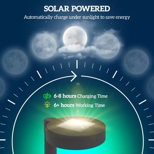 Outsunny Solar Lights Outdoor Garden Stake 8 Pack Pathway Lighting, Solar Stake Lights with Auto On/Off LED, IP44 Waterproof Plastic Outdoor Garden Lighting for Path, Patio and Landscape - 4