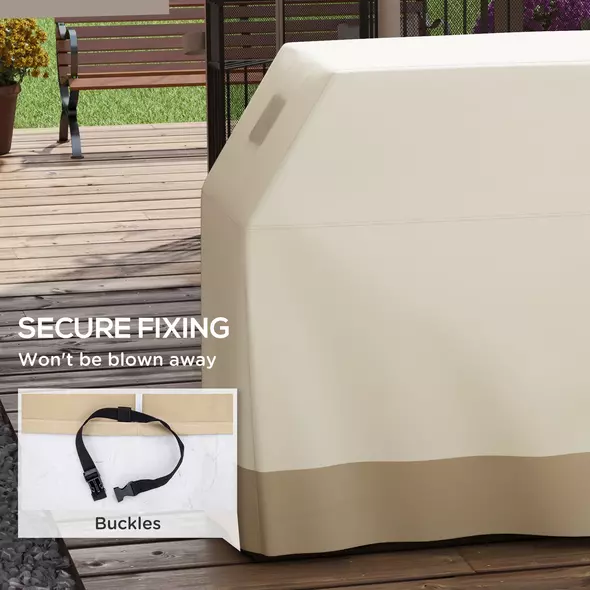 Outsunny 66W x 152Lcm PU Coated Protective Grill Cover - Beige - 5
