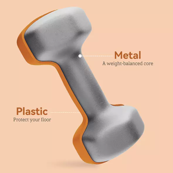 SPORTNOW 2 x 1.5kg Hexagonal Dumbbells Weights Set with Non-Slip Grip for Home Gym Workout, Orange - 5