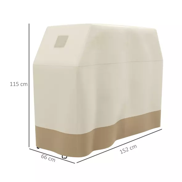 Outsunny 66W x 152Lcm PU Coated Protective Grill Cover - Beige - 3